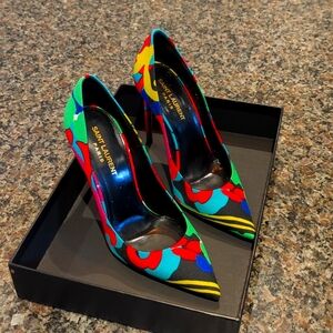 Saint Laurent multicolor high heels pumps size 37